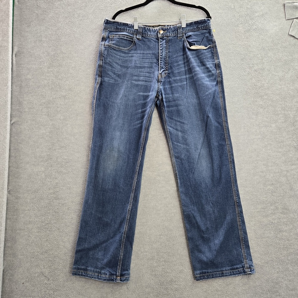 Wolverine Men Jeans 36X32 Blue Denim‎ Flame Resistant Straight Mid Rise (34x29)